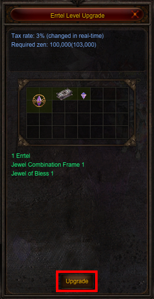 Upgrade Errtel Level